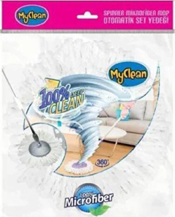 Myclean Mikrofiber Yuvarlak Mop Paspas Vileda Ucu 2 Adet - Image 1