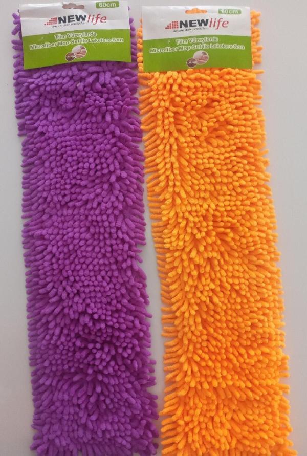 New Life Newlife 2 Adet Nemli Ve Kuru Makarna Mop Ucu Mikrofiber Paspas Yedeği 60 Cm - Image 1