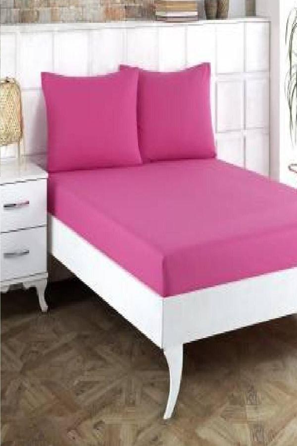 Altın Karma Çift Kişilik Penye Lastikli Çarşaf 150X200 Cm 2 Adet Yastık Kılıflı - Image 1