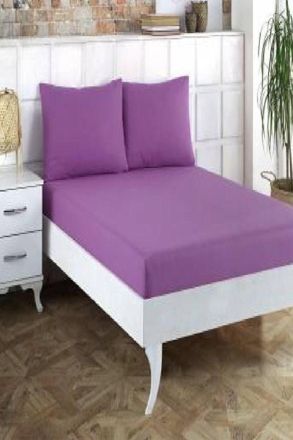 Altın Karma Çift Kişilik Penye Lastikli Çarşaf 150X200 Cm 2 Adet Yastık Kılıflı - Image 1