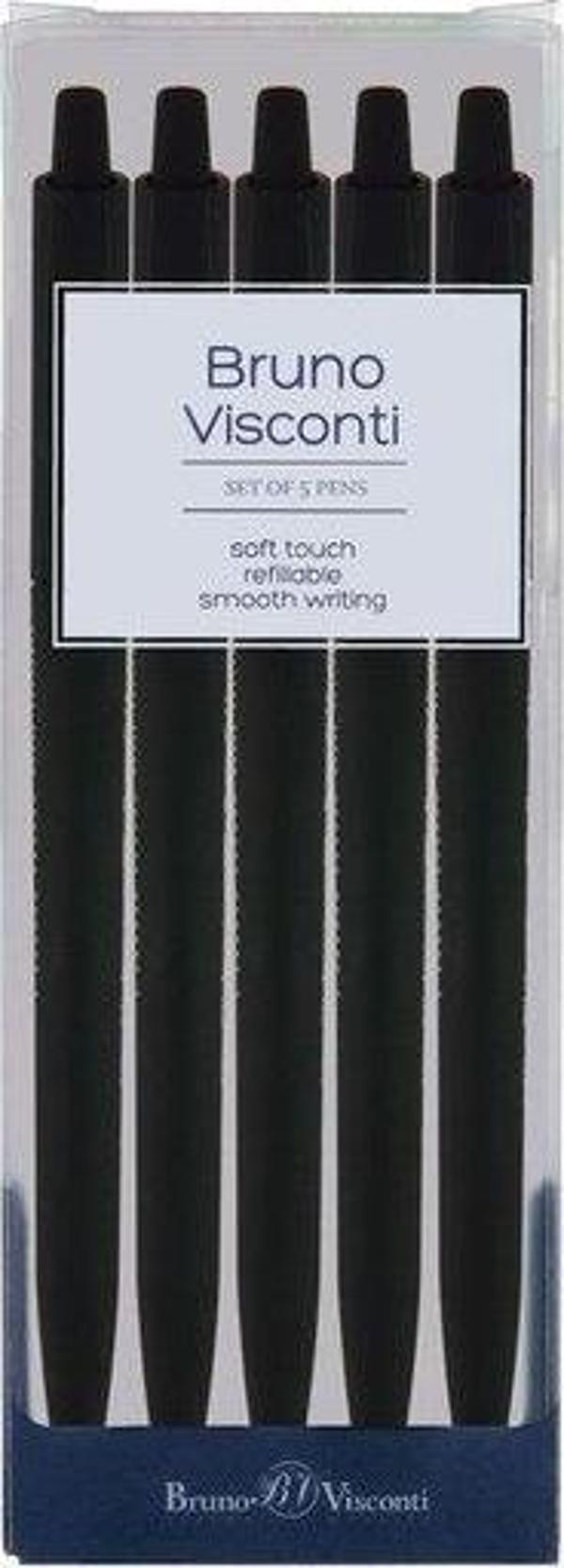 Bruno Visconti Slim Click 5li Set Tükenmez Kalem Siyah - Image 1