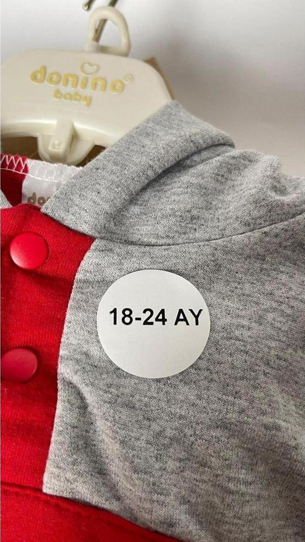 Butiksosyetik 18-24 Ay Yazılı Beden Etiketi Yuvarlak Yapışkanlı 3 x 3 cm 150 Adet - Image 1
