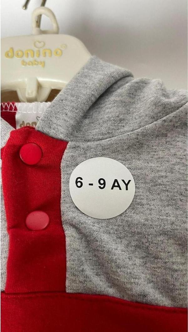 Butiksosyetik 6-9 Ay Yazılı Beden Etiketi Yuvarlak Yapışkanlı 3 x 3 cm 150 Adet - Image 1