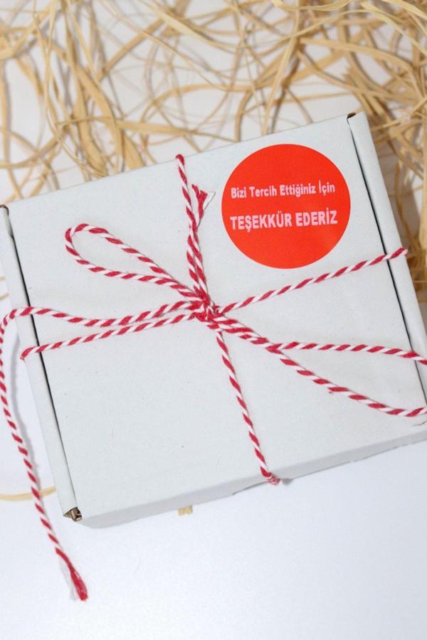 Butiksosyetik Bizi Tercih Ettiğiniz Için Teşekkür Ederiz Kırmızı 50 Mm Yuvarlak Yapışkanlı Sticker Etiket 100 Adet - Image 1
