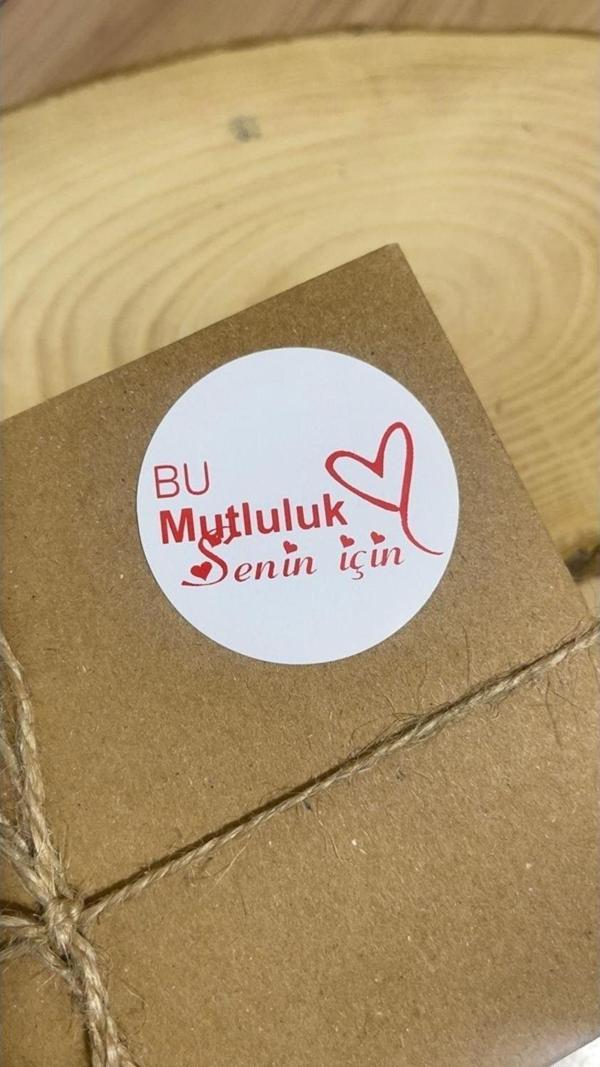 Butiksosyetik Bu Mutluluk Senin İçin Yuvarlak Yapışkanlı Etiket 4 x 4 cm 120 Adet - Image 1