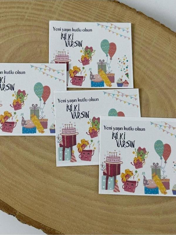 Butiksosyetik Doğum Günü Kartı 5 x 8 cm 50 Adet - Image 1