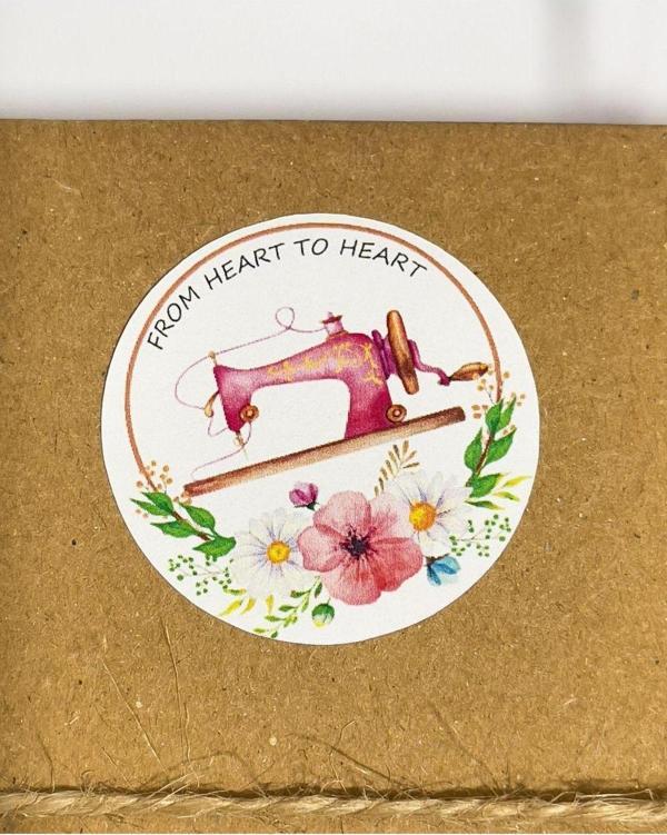 Butiksosyetik El İşi Çiçekli Yuvarlak Yapışkanlı Sticker Set 4 x 4 cm 106 Adet - Image 1