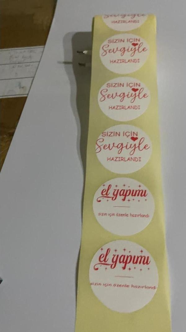 Butiksosyetik El Yapımı Yuvarlak Yapışkanlı Etiket 5 x 5 cm 100 Adet - Image 1