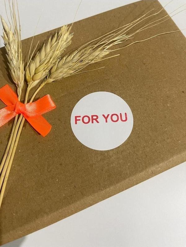 Butiksosyetik For You Kırmızı Yazılı Yuvarlak Yapışkanlı Etiket 5 x 5 cm 100 Adet - Image 1