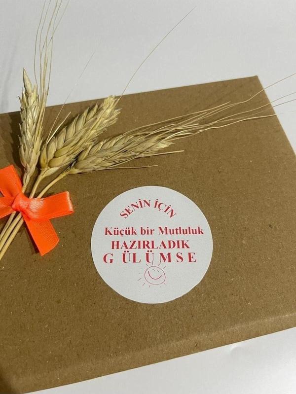 Butiksosyetik Gülümse Yuvarlak Yapışkanlı Etiket 4 x 4 cm 120 Adet - Image 1