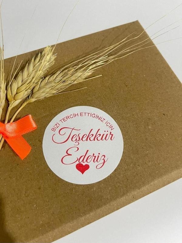 Butiksosyetik Handmade Kalpli Kırmızı Yuvarlak Yapışkanlı Etiket 4 x 4 cm 120 Adet - Image 1