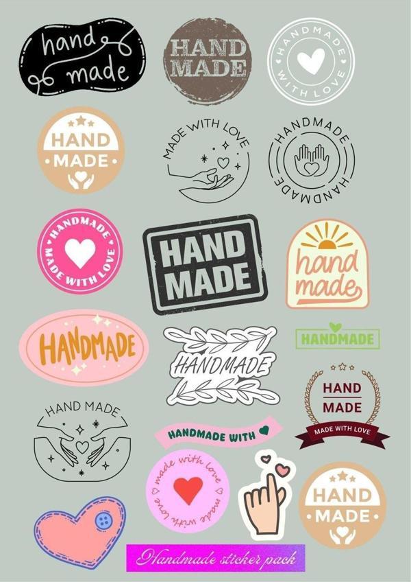 Butiksosyetik Handmade Sticker Seti A4 1 Sayfa - Image 1