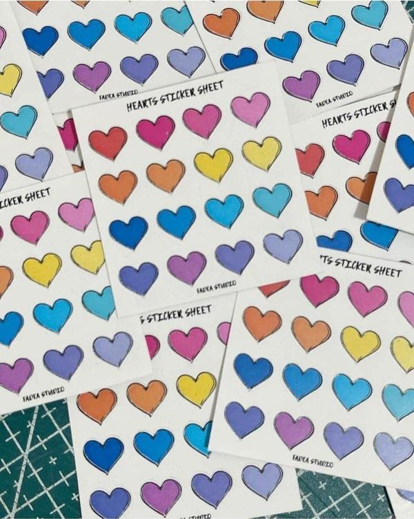 Butiksosyetik Kalp Sticker Set Renkli 4 Parça - Image 1