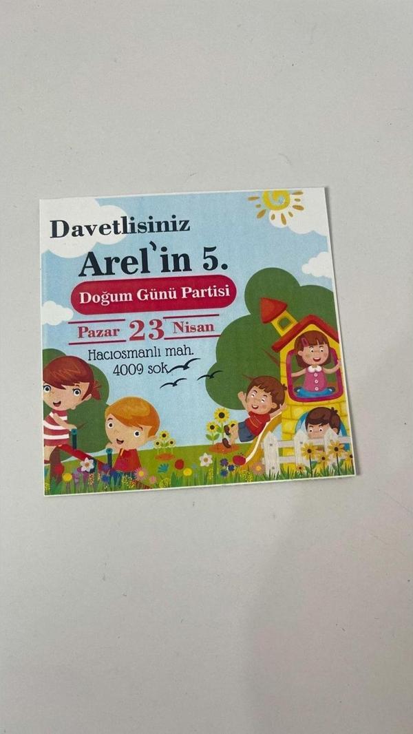 Butiksosyetik Kişiye Özel Doğum Günü Kartı 10 x 10 cm cm 50 Adet - Image 1
