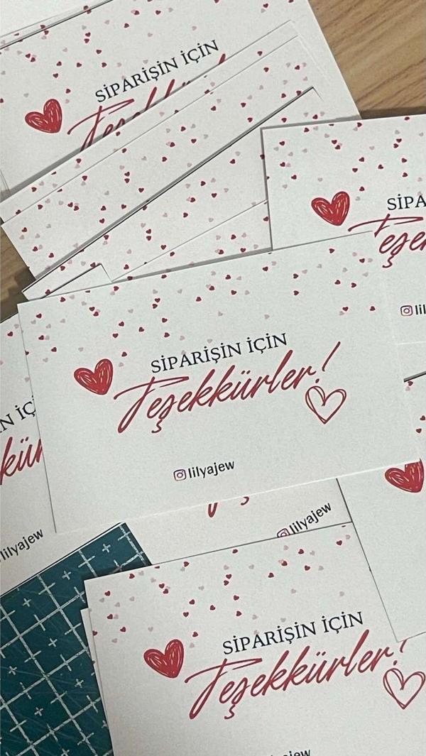 Butiksosyetik Kişiye Özel E-Ticaret Teşekkür Kartı 5 x 8 cm 250 Adet - Image 1