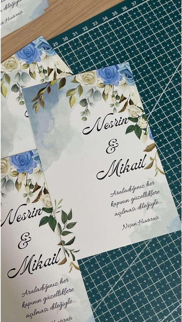 Butiksosyetik Nişan,Kına Hatırası Anahtarlık Kartı 9,5 x 15 cm 49 Adet - Image 1