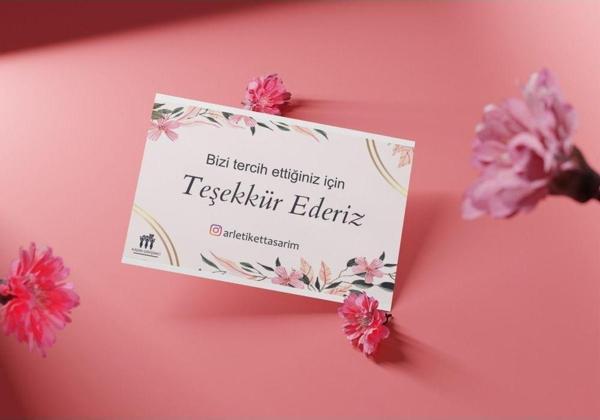 Butiksosyetik Kişiye Özel Teşekkür Kartı 5 x 8 cm 100 Adet - Image 1