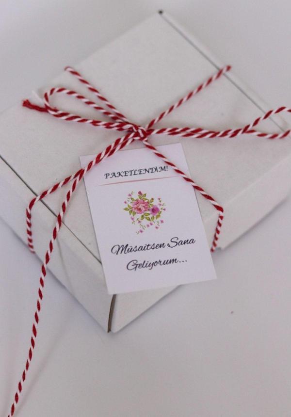 Butiksosyetik Paketlendim Müsaitsen Sana Geliyorum Teşekkür Kartı 5 x 7 cm 50 Adet - Image 1