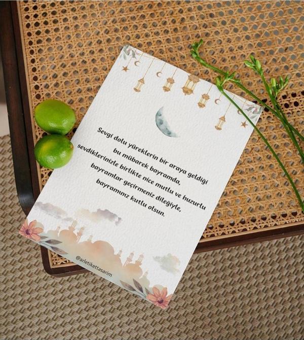 Butiksosyetik Ramazan Bayramı Kartı 8 x 12 cm 50 Adet - Image 1