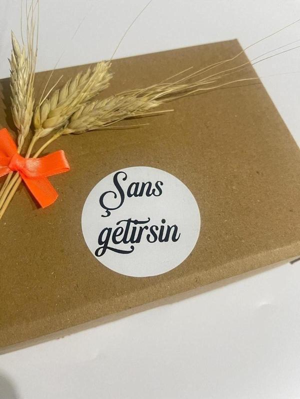 Butiksosyetik Şans Getirsin Siyah Kalın El Yazılı Yuvarlak Yapışkanlı Etiket 3 x 3 cm 150 Adet - Image 1