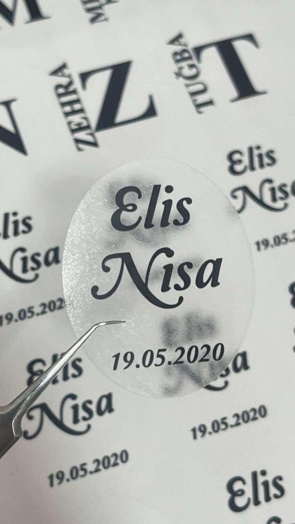 Butiksosyetik Şeffaf Etiket Söz,Kına,Nişan 4 x 5 cm 42 Adet - Image 1