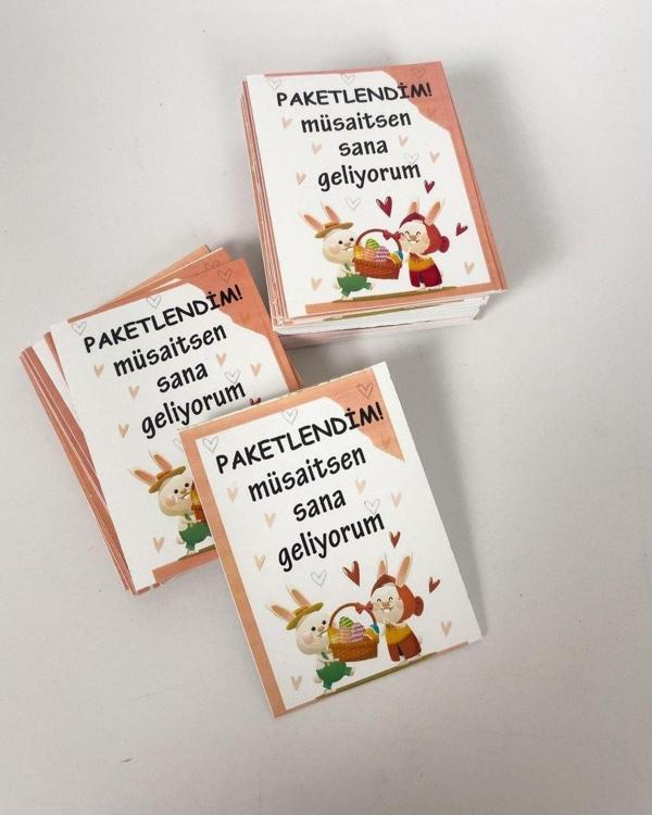 Butiksosyetik Senin Için Paketlendim Kartı 5 x 8 cm 50 Adet - Image 1