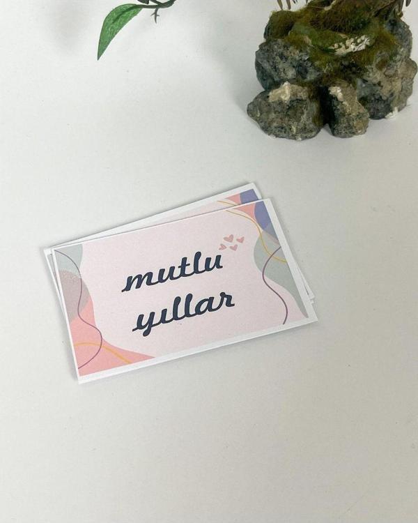 Butiksosyetik Mutlu Yıllar Yeni Yıl Kartı 5,5 x 8 cm 50 Adet - Image 1