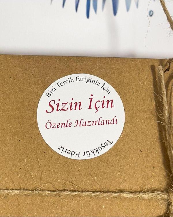 Butiksosyetik Sizin İçin Özenle Hazırlandı Yuvarlak Yapışkanlı Etiket 4 x 4 cm 106 Adet - Image 1