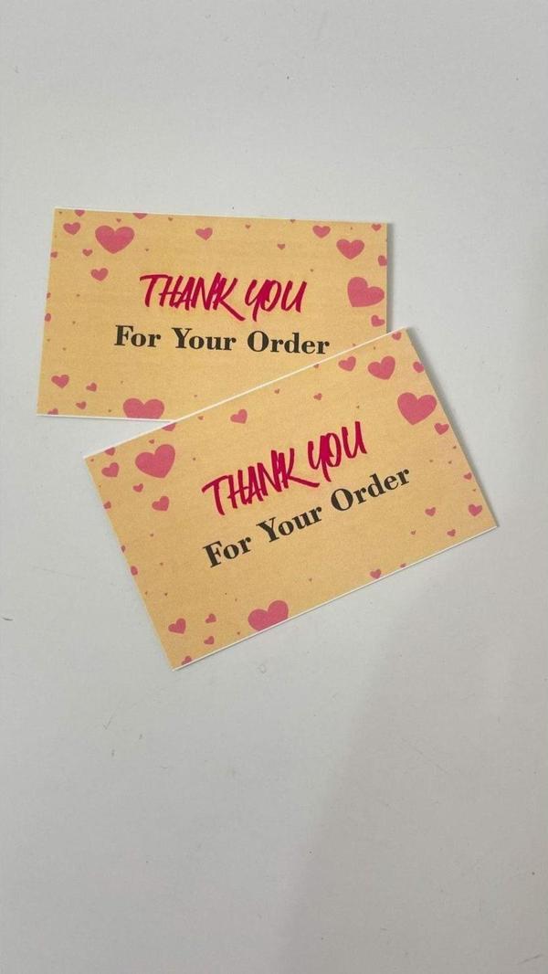 Butiksosyetik Thank You Yazılı Teşekkür Kartı 5 x 8 cm 50 Adet - Image 1