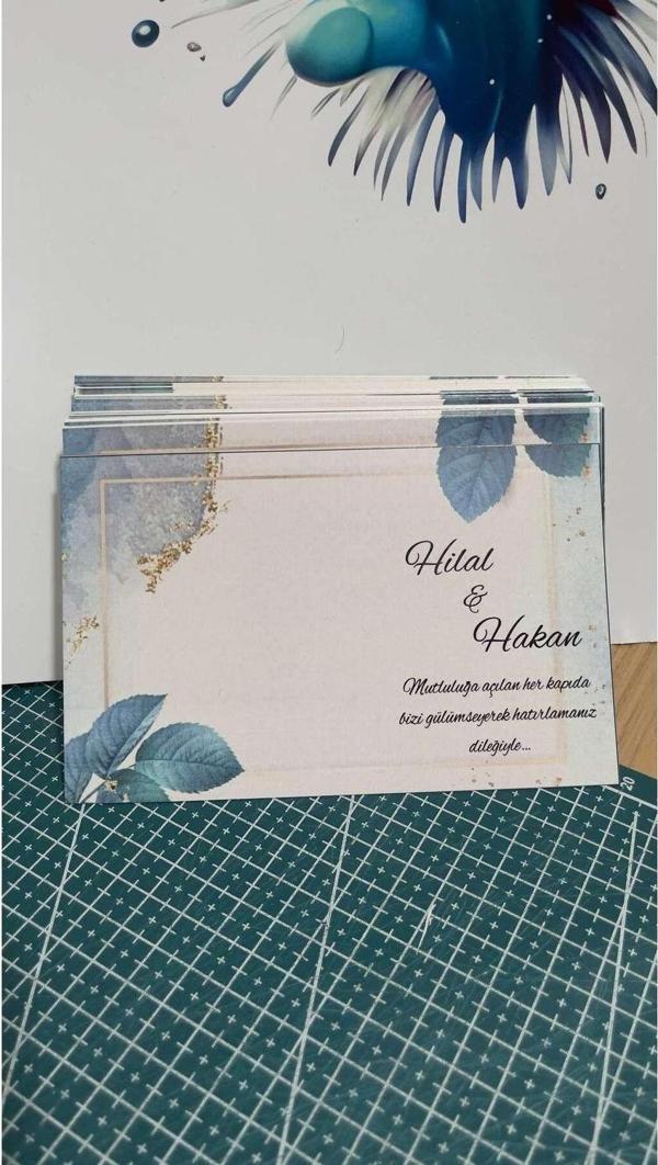 Butiksosyetik Söz,Kına,Nişan,Düğün Hatırası Hediyelik Kartı 15 x 9,5 cm 49 Adet - Image 1