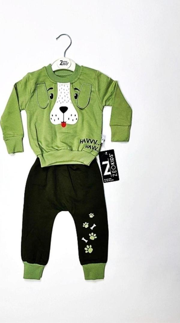 Butiksosyetik Zeokids Köpek Baskılı Erkek Bebek Takım - Image 1