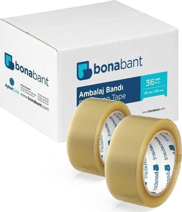 Bonabant Akrilik 4,5Cm X 100Mt 36 Adet Şeffaf Koli Bandı - Image 1