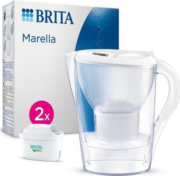 BRITA Marella Cool 2x Maxtra Pro All-In-1 Filtreli Su Arıtma Sürahisi - Beyaz - Image 1