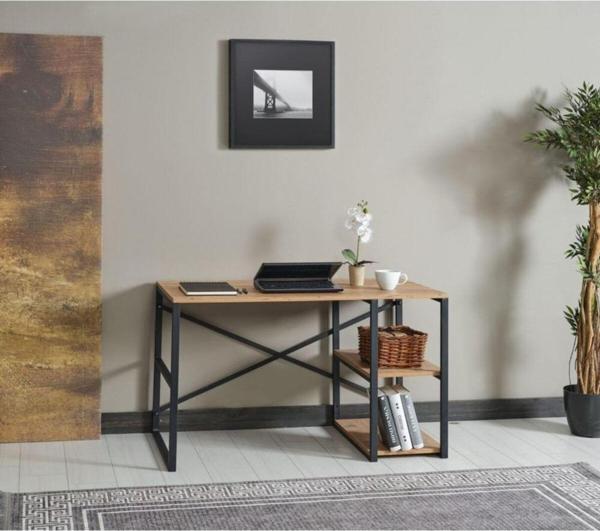 Aşk Mobilya Metal Çalışma Masası 2 Raflı 60X120 Bilgisayar Masası - Image 1