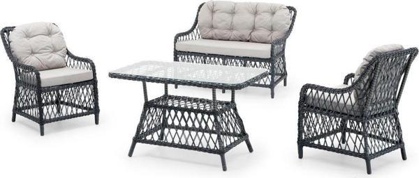 Ladin Mobilya Bahçe Mobilyası 3+1+1 Milas Bahçe Takımı Balkon Takımı Masalı Set - Image 1