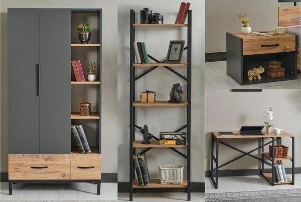 Ladin Mobilya Dante 4 Parça Genç Odası (Gardırop+Kitaplık+Komodin+Çalışma Masası) - Image 1
