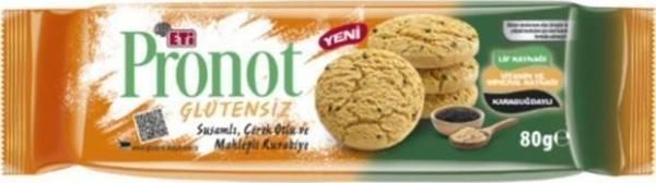 Eti Pronot Glutensiz Mahlepli Çörekotlu ve Susamlı Kurabiye 80g x 12 Adet - Image 1