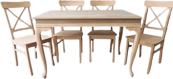 Masa-Sandalye 13594 Çapraz Tk HAM Kayın Klasik Aslan Ayak Açılır Tabla El Yapım - Image 1