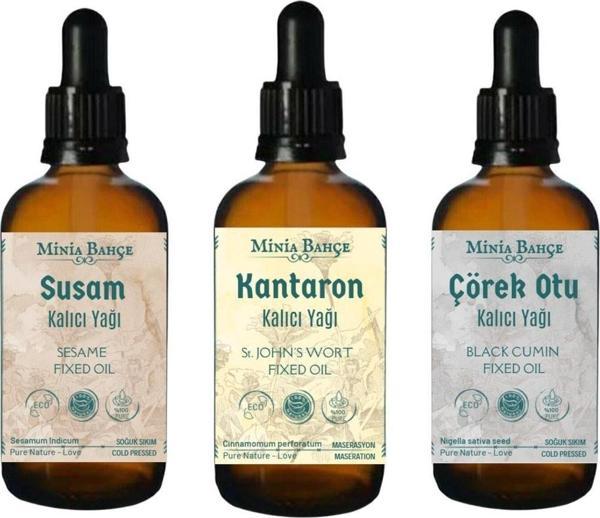 Susam Yağı, Kantaron Yağı, Çörekotu Yağı (3'lü Set) 30ml X 3 Adet - Image 1
