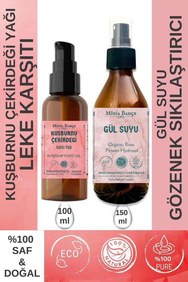 100 Ml Kuşburnu Çekirdeği Yağı, Organik Gül Suyu 150ml - Image 1