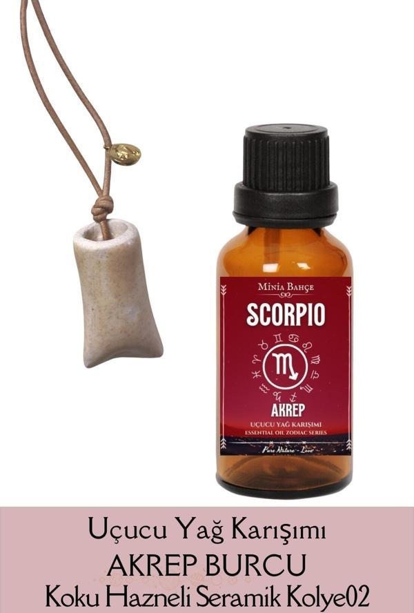 Akrep Burcu - Scorpio, Uçucu Yağ Karışımı, 10ml & Koku Hazneli Kolye02 - Image 1