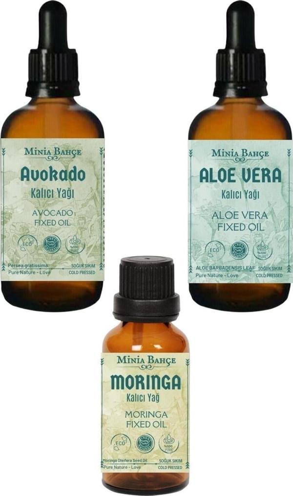 Avokado Yağı 30ml, Aloevera Yağı 30ml, Moringa Yağı 10ml, %100saf - Image 1