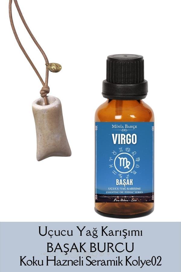 Başak Burcu - Virgo, Uçucu Yağ Karışımı, 10ml & Koku Hazneli Kolye02 - Image 1