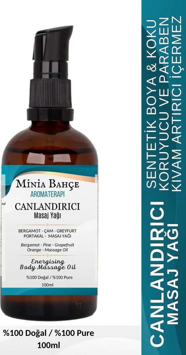 Canlandırıcı Masaj Yağı, Bergamot-Çam-Greyfurt-Portakal-%100 Saf,100ml - Image 1