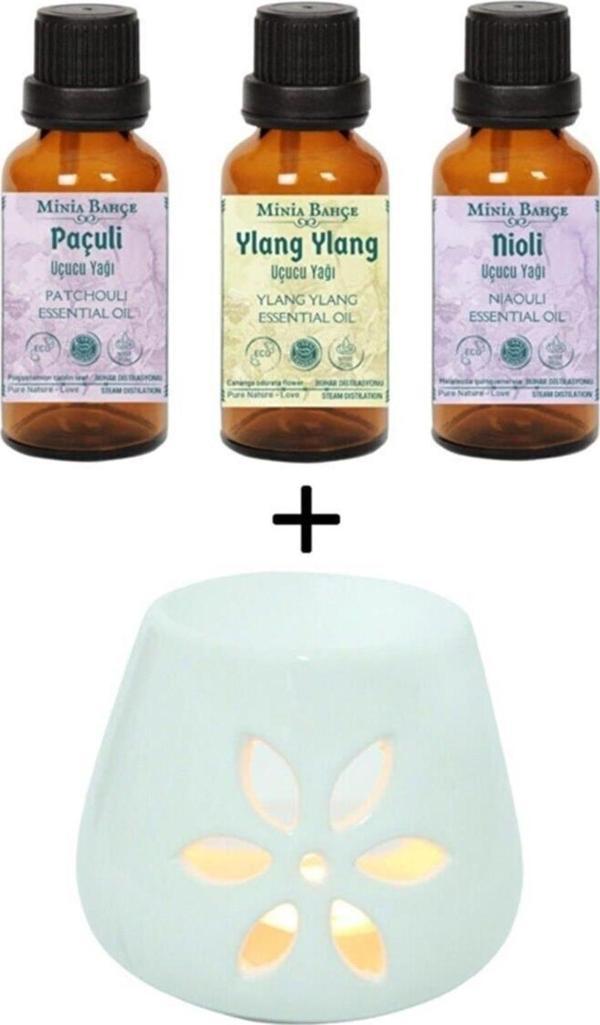 Paçuli Yağı - Ylang Ylang Yağı - Nioli Yağı Ve Buhurdanlık Seti - Image 1