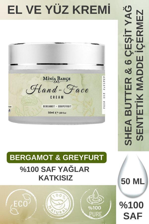 Koruyucu & Besleyici El ve Yüz Kremi, %100 Saf ve Katkısız, Greyfurt - Bergamot Yağı, 50ml - Image 1