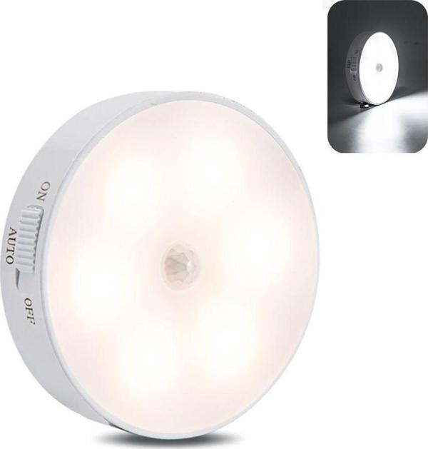 8 Ledli Beyaz Renk Hareket Sensörlü Usb Şarjlı Led Işık Lamba - Image 1