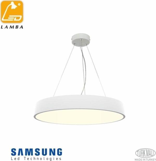 Lambaled Dekoratif Daire Sarkıt Lineer Aydınlatma - 40cm Beyaz Kasa Günışığı - Image 1