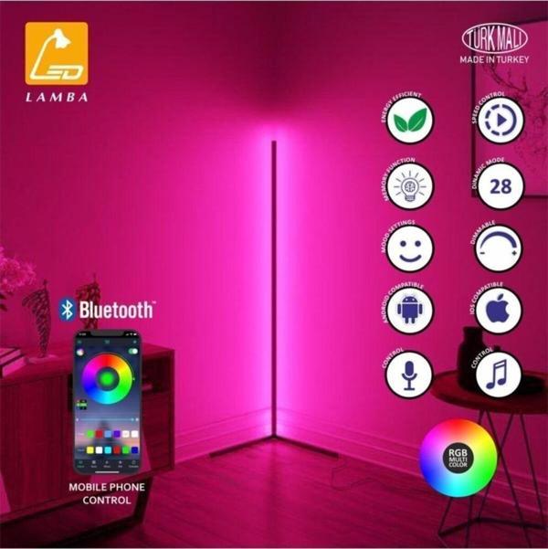 Lambaled L Köşe Rgb Telefon Kontrollü Lambader Beyaz Gövde - Image 1