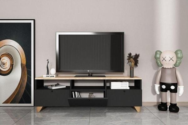 Esyah Tv Sehpası Raflı Antrasit Kapaklı Tv Ünitesi - Image 1